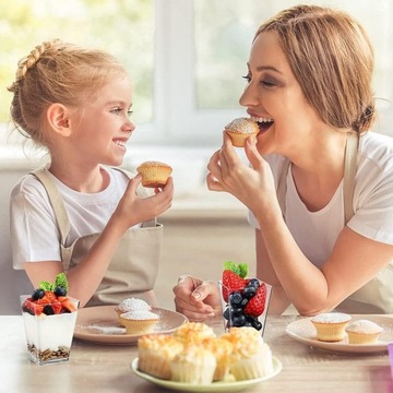 Чашки Контейнеры для десертов ПИРАМИДА 160мл + Ложки 12,5см 70 элементов