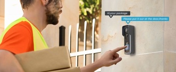 DZWONEK BEZPRZEWODOWY KAMERA WIDEO DOMOFON 3MP 1296P DWUKIERUNKOWA ROZMOWA