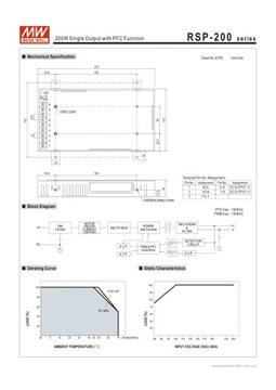 Источник питания для светодиодов Mean Well RSP-200-5, 5 В, 200 Вт