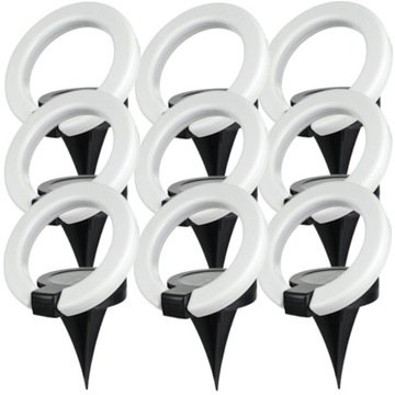 9x Lampka Solarna LED RING Lampa Wbijana w Grunt Trawnik Czujnik Zmierzchu