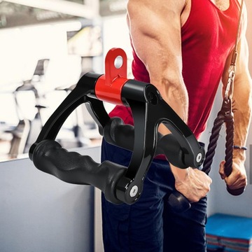 Two D Rowing Handle Cable Attachment Cable Machine Accessories Black