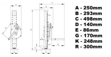 Кривошипно-реечный железнодорожный подъемник ПК10 10000 кг 10 тонн 800мм