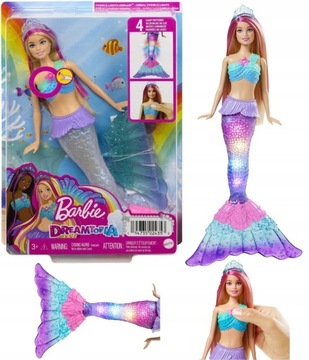 Barbie Lalka Dreamtopia Syrenka Migoczące światełka Malibu HDJ36