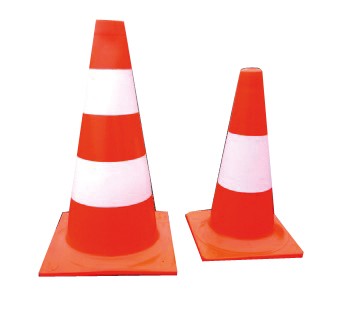 PACHOŁEK DROGOWY BIAŁ-POMARAŃ. 50CM ODBLASKOWY FLU