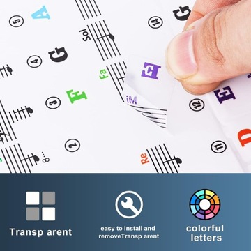 МУЗЫКАЛЬНЫЕ НАКЛЕЙКИ НА КЛАВИАТУРУ ДЛЯ НАЧИНАЮЩИХ ДЛЯ ОБУЧЕНИЯ КЛАВИАТУРЕ ПИАНИНО 49X