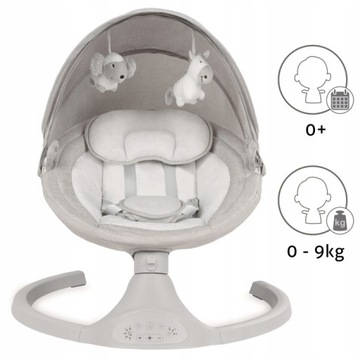 Kidwell LUXI 2в1 электрическая качалка с пультом, светлый меланж
