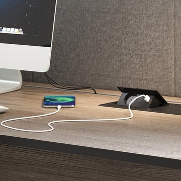 Мебельная розетка 230 В, индуктивное зарядное устройство USB A+ C.