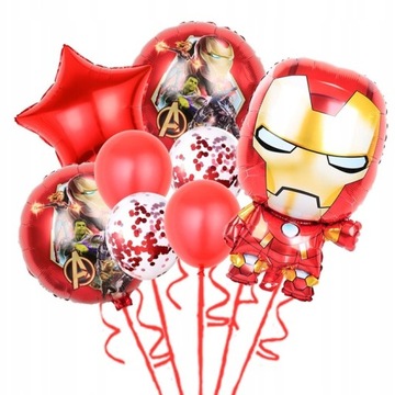 Zestaw Foliowych balonów AVENGERS IRON MEN DEKORACJA URODZINOWA