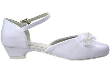 ТУФЛИ ДЛЯ ПРИЧАСНИЯ На маленьком каблуке С УЗОРОМ ТЮЛЬ БЕЛЫЙ 32