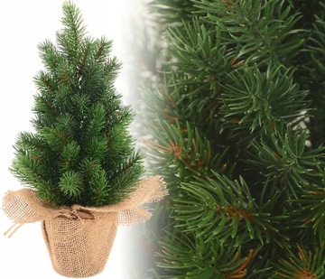 CHOINKA SZTUCZNA PE ZIELONA - PODSTAWA JUTOWA 28CM