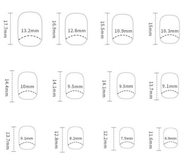 TIPSY SHORT SQUARE PAZNOKCIE SZTUCZNE FIOLETOWE BROKAT SAMOPRZYLEPNE 24SZT