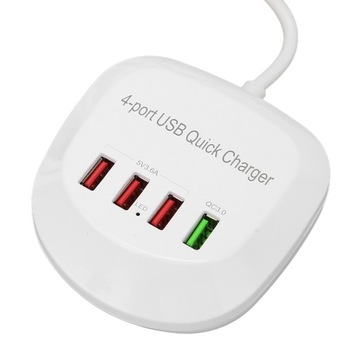 4-portowa stacja ładująca USB 36W QC3.0 Szybka