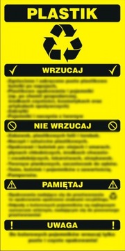 Instrukcja segregacji odpadów -plastik 15x30 folia