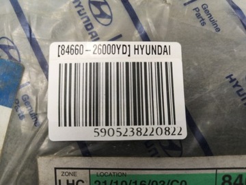 LOKETNÍ OPĚRKA CENTRÁLNÍ PŘEDNÍ HYUNDAI SANTA FE 00-06 NOVÝ ORIG. 8466026000YD