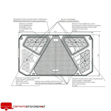 ФОНАРЬ задний светодиодный с треугольником, ЛЕВЫЙ, светодиодный