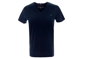 TOMMY HILFIGER KOSZULKA T-SHIRT V-NECK NAVY r. XXS