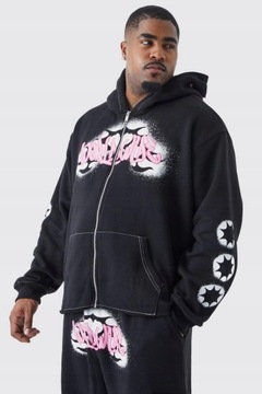 Boohooman fvk Graffiti dresowy komplet Worldwide czarny 5XL NG2