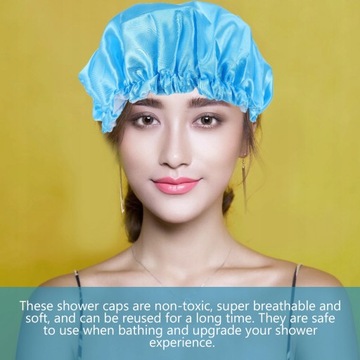 Двухслойные шапочки для душа с завитками, 4 шт.