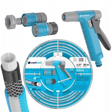 CELLFAST WĄŻ OGRODOWY 20M IDEAL 1/2'' +ZRASZACZ PISTOLET HYDRON POLSKI