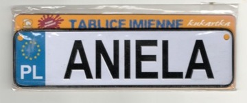 ANIELA mini Tablica Rejestracyjna Imienna metal