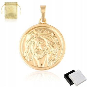 ZŁOTA ZAWIESZKA MEDALIK Z JEZUSEM 18K GWARANCJA