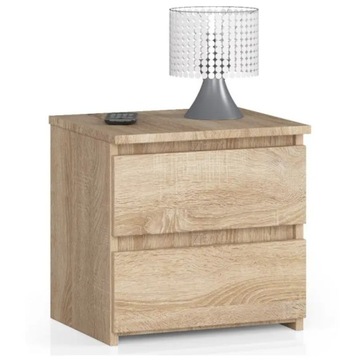 Nowoczesna szafka nocna 2 szuflady sonoma 40 cm