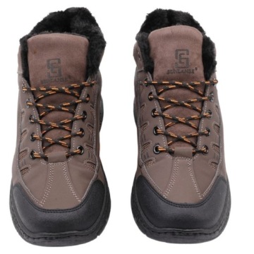 МУЖСКАЯ ЗИМНЯЯ СПОРТИВНАЯ ОБУВЬ С ВЫСОКОЙ ИЗОЛЯЦИЕЙ СНЕЖНЫЕ БОТИНКИ, ЧЕРНЫЕ ТРАПЕРЫ