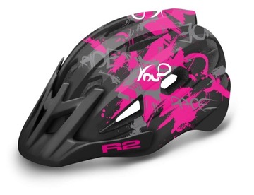 Kask R2 Wheelie JR Czarno- Różowy M