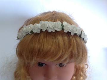 ПОВЯЗКА НА ГОЛОВУ ЦВЕТЫ БЕЛЫЕ РОЗЫ topkids26