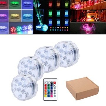 Красочные погружные светодиодные фонари RGB, водонепроницаемые 4