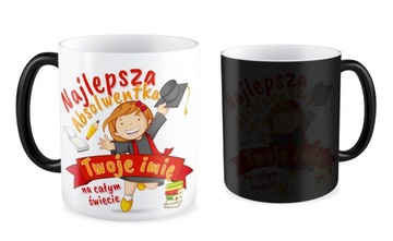 Kubek magiczny NAJLEPSZA ABSOLWENTKA Twoje imię ABSOLWENT zakończenie roku