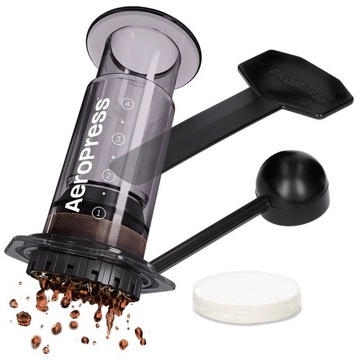 AEROPRESS CLEAR BLACK ZAPARZACZ i FILTRY - kolor czarny ORYGINAŁ