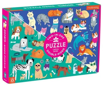 Mudpuppy Puzzle dwustronne Koty i psy 100 elementów 6+