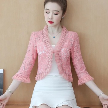 #5362 Summer Kimono Jacket Cardigan Women Three Qu