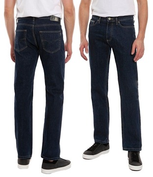 Długie Spodnie Jeansowe Męskie Texasy Jeansy Dżinsy Granatowe M791 W35 L36