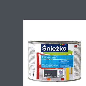 ŚNIEŻKA Emalia Akrylowa MATOWA 400ml ANTRACYT RAL 7016