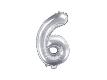 Balon foliowy srebrny 35cm cyfra 