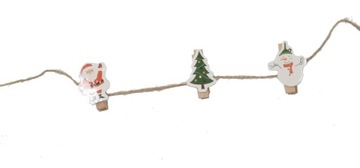 Рождественские украшения из прищепок Сочельник САНТА х 12