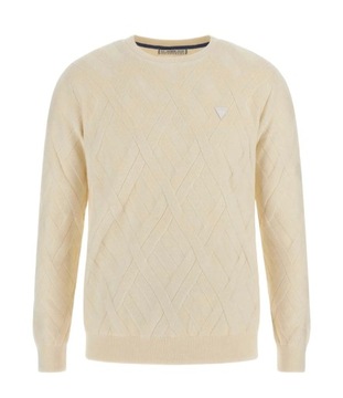 Guess Sweter męski M3YR08 Z2VU2 Beżowy Regular Fit roz. XL