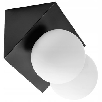 Lampa Ścienna CZARNA Kula BIAŁA Kinkiet 2PUNKTOWA