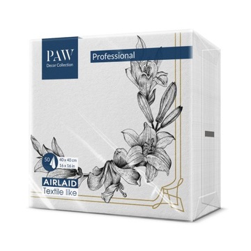 Serwetki Flizelinowe PAW ROYAL LILY CZARNE LILIE 50 szt.