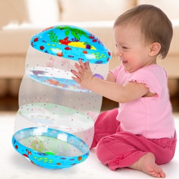 НАДУВНОЙ ЦИЛИНДР КРАСОЧНЫЙ РОЛИК ЗВУЧИТ ИГРУШКА ДЛЯ ОБУЧЕНИЯ ПОЛЗАТЬ +3 КОЛОКОЛЬЧИКА