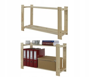 Regał drewniany B-06 50x80x28 stojak 2 półki sosna