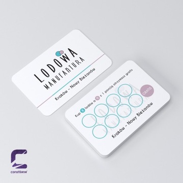 100szt - Karta na lody dla lodziarnii PROJEKT+PIECZĄTKA