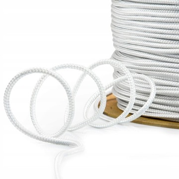 Парусная веревка из ПОЛИПРОПИЛЕНА, 4 мм, плетеная, БЕЛАЯ, гладкая, 10 м.