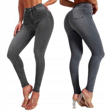 Spodnie Damskie Modne Jeansy Modelujące Dżinsy