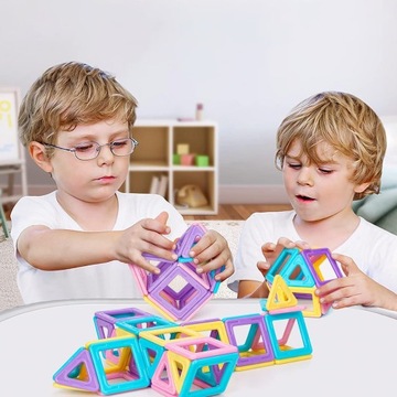 ОБРАЗОВАТЕЛЬНЫЕ МАГНИТНЫЕ БЛОКИ СТРОИТЕЛЬНЫЕ ПАНЕЛИ УЧЕБНЫЙ НАБОР 3D x42