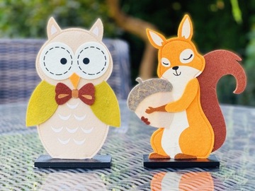 ДЕКОРАТИВНАЯ ФИГУРКА СОВА, СОВА из Войлока, ОСЕНЬ.