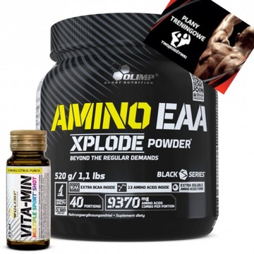 OLIMP AMINO EAA XPLODE POWDER 520G AMINOKWASY BIALKO B6 - POMARANCZ