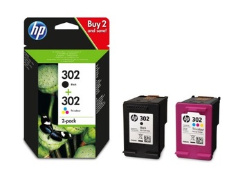 Набор чернил HP 302, черный+трехцветный (X4D37AE)